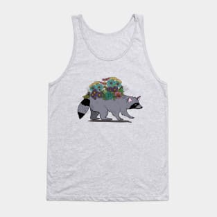 Raccoon with Wildflowers, Trash Panda Tank Top